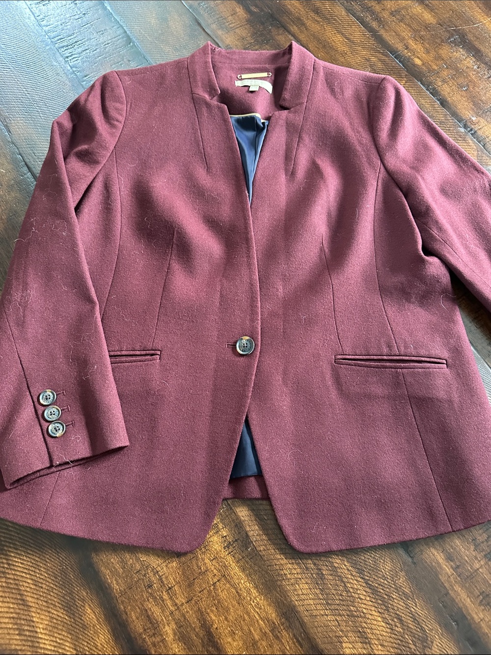Talbots Wine Single-Button Blazer
